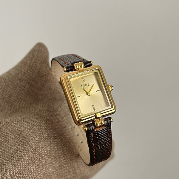 Rectangle Gold Plated Women's Watch