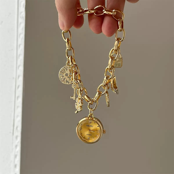 Gold Plated Bracelet Women's Watch