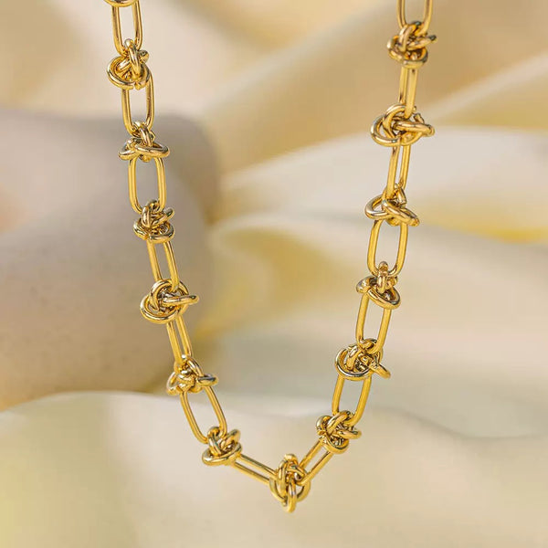 Chunky Style 18K Gold Filled Over Stainless Steel Necklace