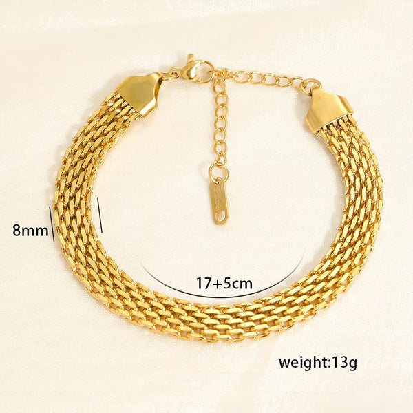 Classic Chain 18K Gold Filled Over Stainless Steel Bracelet