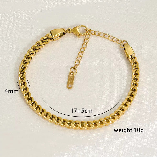 Classic Chain 18K Gold Filled Over Stainless Steel Bracelet