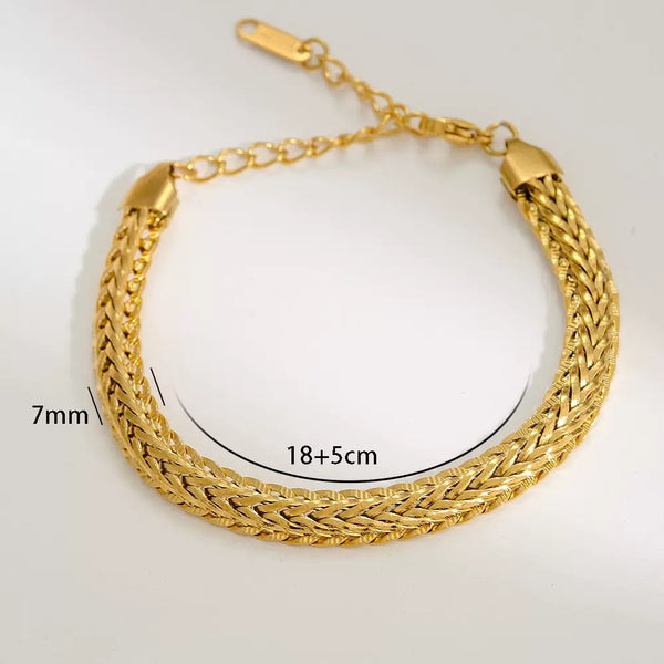 Classic Chain 18K Gold Filled Over Stainless Steel Bracelet