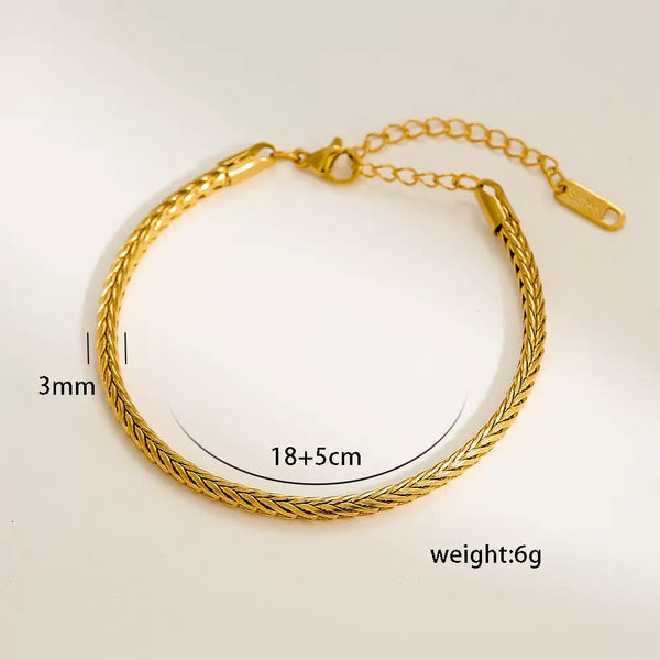 Classic Chain 18K Gold Filled Over Stainless Steel Bracelet