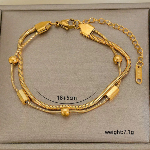 Classic Chain 18K Gold Filled Over Stainless Steel Bracelet