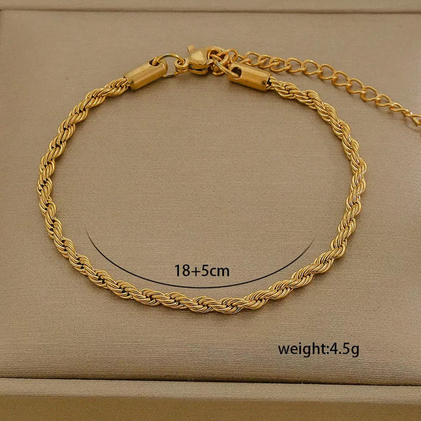 Classic Chain 18K Gold Filled Over Stainless Steel Bracelet