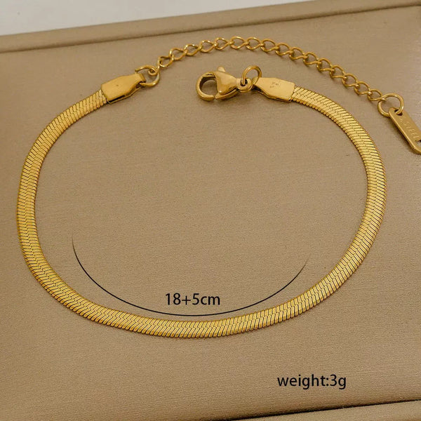 Classic Chain 18K Gold Filled Over Stainless Steel Bracelet