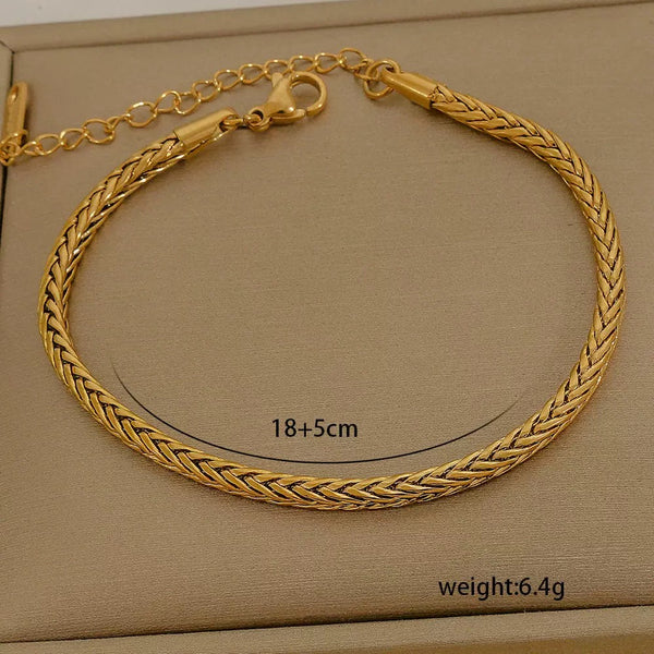 Classic Chain 18K Gold Filled Over Stainless Steel Bracelet