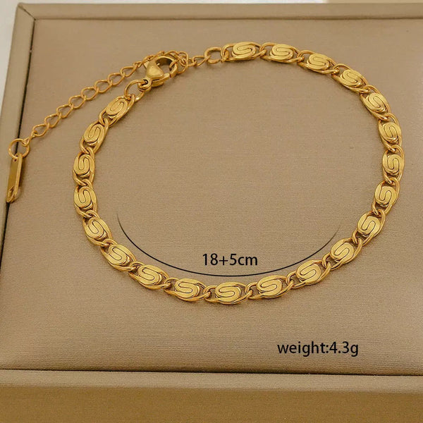 Classic Chain 18K Gold Filled Over Stainless Steel Bracelet