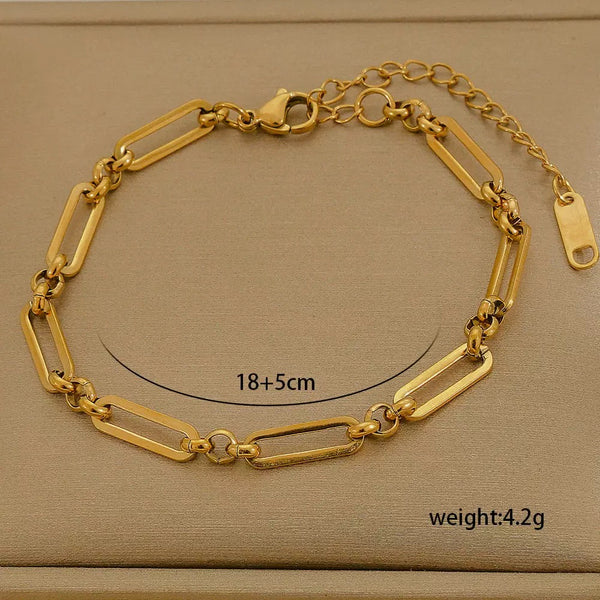 Classic Chain 18K Gold Filled Over Stainless Steel Bracelet