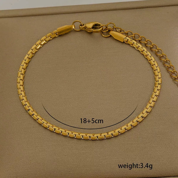 Classic Chain 18K Gold Filled Over Stainless Steel Bracelet