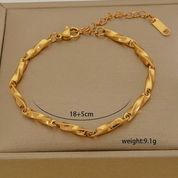 Classic Chain 18K Gold Filled Over Stainless Steel Bracelet