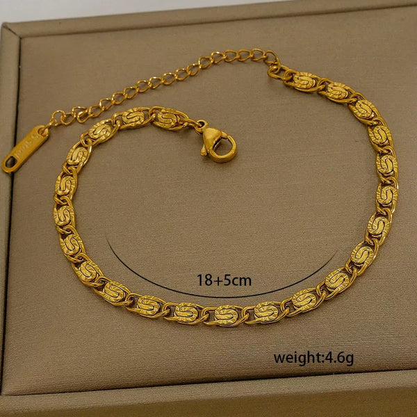 Classic Chain 18K Gold Filled Over Stainless Steel Bracelet