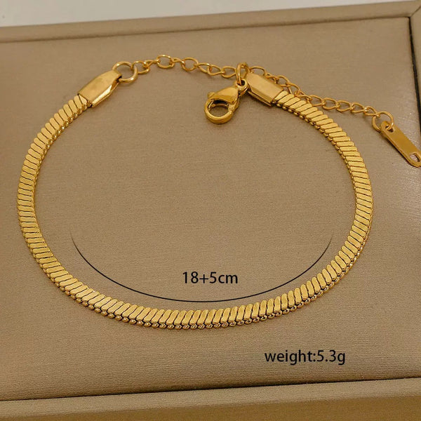 Classic Chain 18K Gold Filled Over Stainless Steel Bracelet