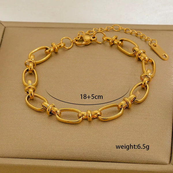 Classic Chain 18K Gold Filled Over Stainless Steel Bracelet
