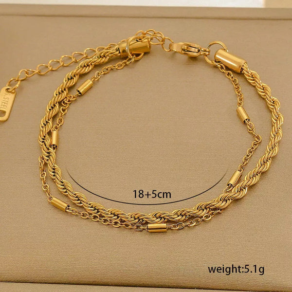 Classic Chain 18K Gold Filled Over Stainless Steel Bracelet