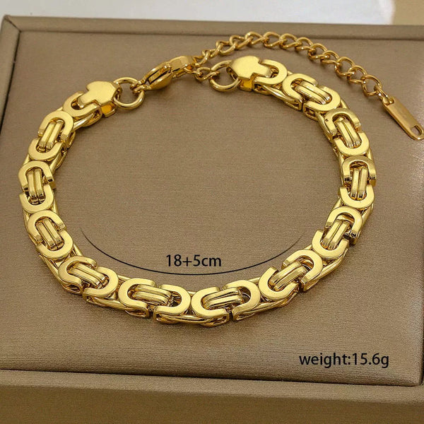 Classic Chain 18K Gold Filled Over Stainless Steel Bracelet