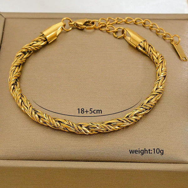 Classic Chain 18K Gold Filled Over Stainless Steel Bracelet