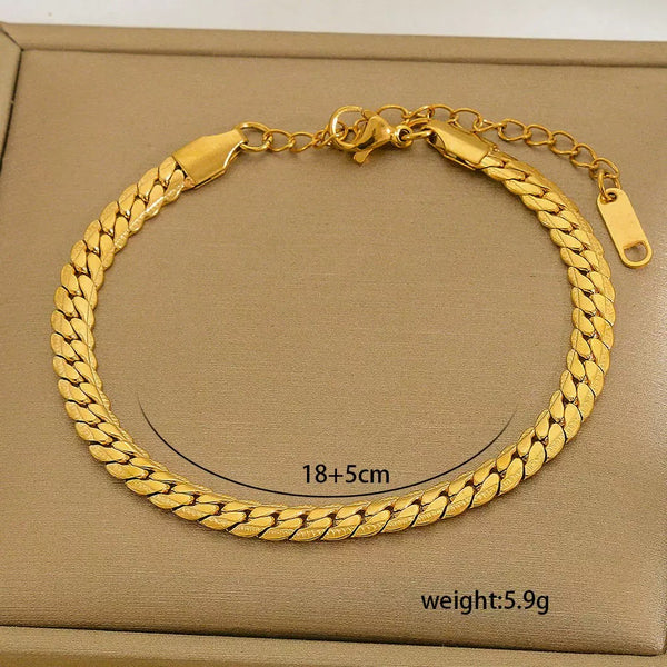 Classic Chain 18K Gold Filled Over Stainless Steel Bracelet