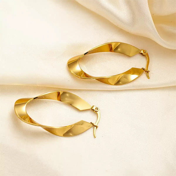 Twisted 18K Gold Filled Hoop Earrings
