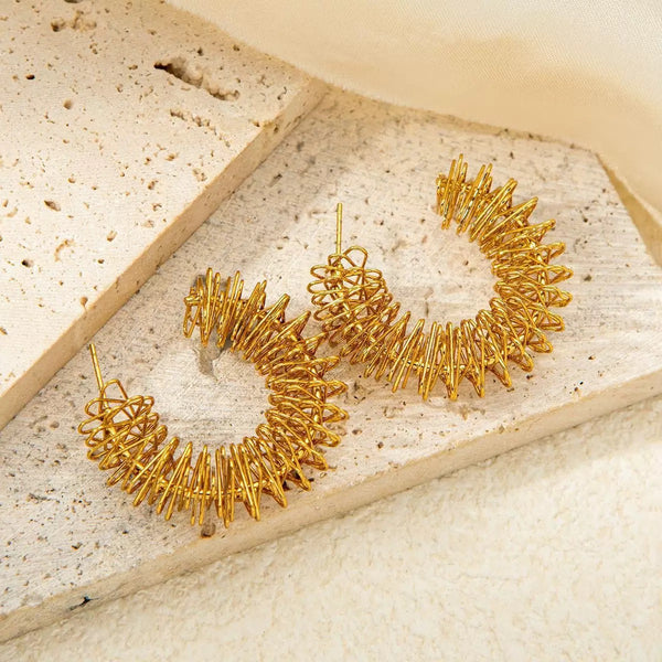 Retro Style 18K Gold Filled Ear Studs