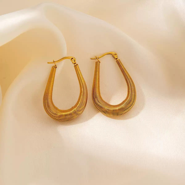Springs Coil 18K Gold Filled Hoop Earrings