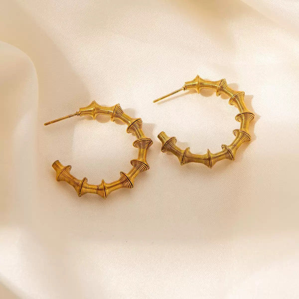 Springs Coil 18K Gold Filled Hoop Earrings