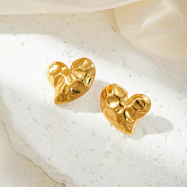 Heart Shaped Classic 18K Gold Filled Ear Studs