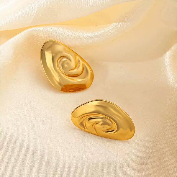 Cochlea Seashell Shaped 18K Gold Filled Ear Studs