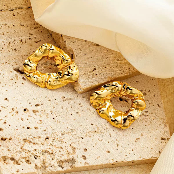Irregular Shaped Classic 18K Gold Filled Ear Studs