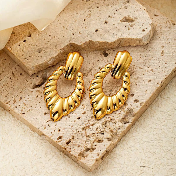 Retro Style 18K Gold Filled Ear Studs