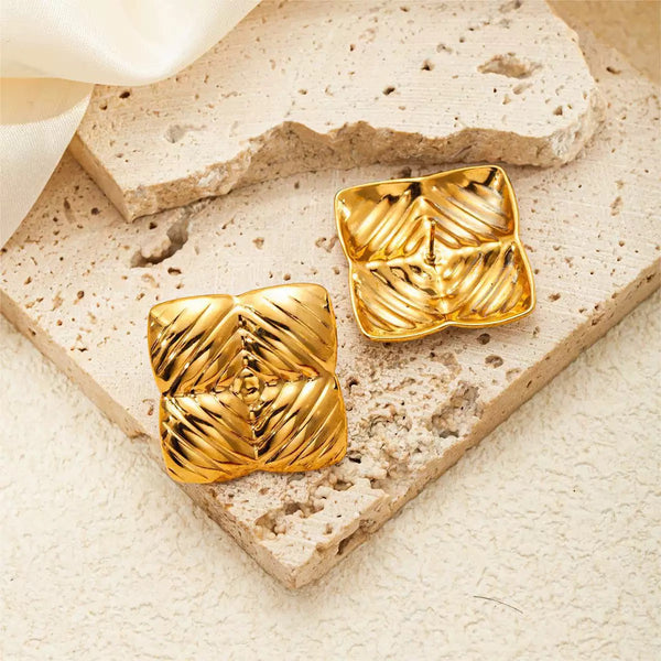 Retro Style 18K Gold Filled Ear Studs