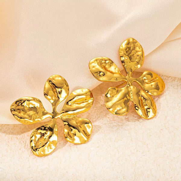 Flower Shaped 18K Gold Filled Ear Studs