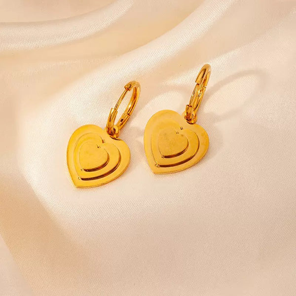 Heart Shaped 18K Gold Filled Huggies