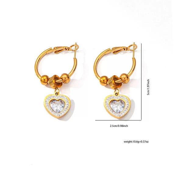 Elegant 18K Gold Filled Hoop Earrings With Pearl, Cubic Zircon