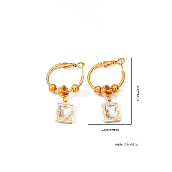 Elegant 18K Gold Filled Hoop Earrings With Pearl, Cubic Zircon