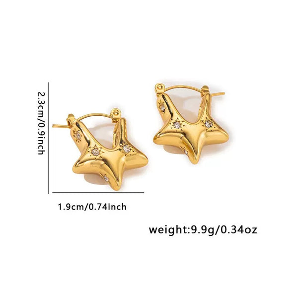 Minimalist 18K Gold Filled Hoop Earrings With Cubic Zircon