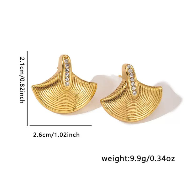 Minimalist 18K Gold Filled Ear Studs With Cubic Zircon