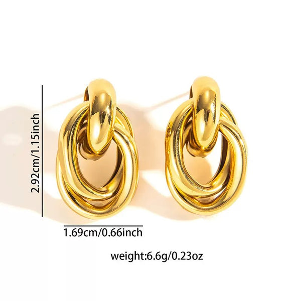 Chunky Style 18K Gold Filled Ear Studs