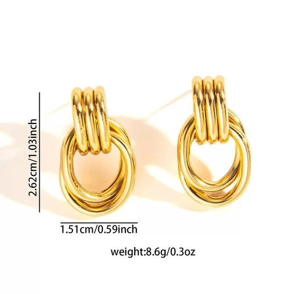 Chunky Style 18K Gold Filled Ear Studs
