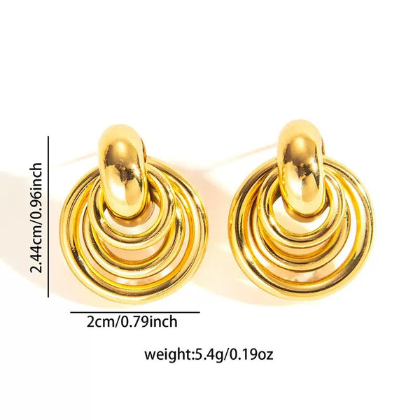 Chunky Style 18K Gold Filled Ear Studs