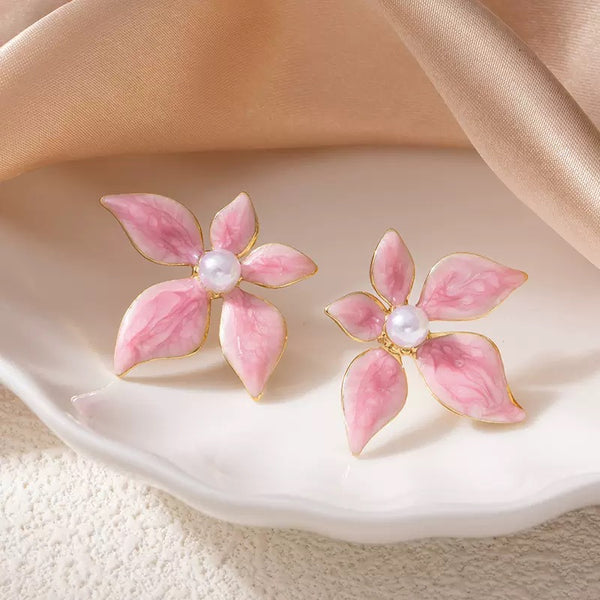 Flower Shaped 18K Gold Filled Ear Studs