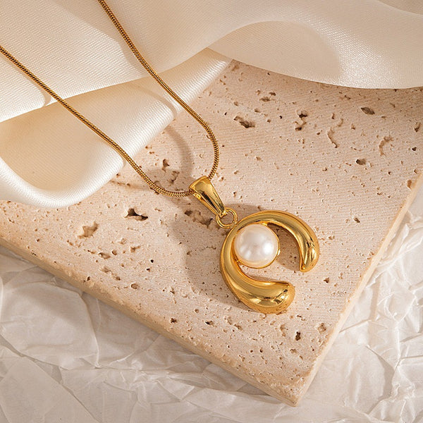 Pearl 18K Gold Filled Over Stainless Steel Necklace