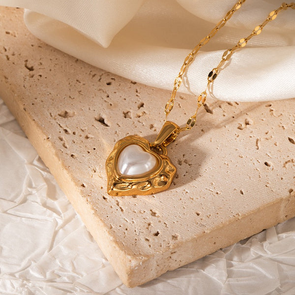 Pearl 18K Gold Filled Over Stainless Steel Necklace