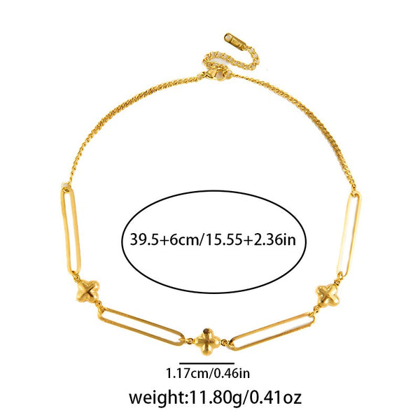 Paperclip Chain 18K Gold Filled Over Stainless Steel Necklace