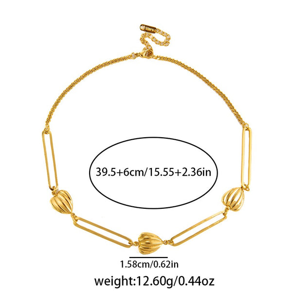 Paperclip Chain 18K Gold Filled Over Stainless Steel Necklace