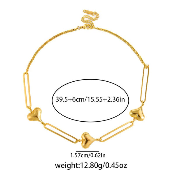 Paperclip Chain 18K Gold Filled Over Stainless Steel Necklace