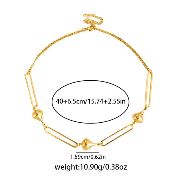 Paperclip Chain 18K Gold Filled Over Stainless Steel Necklace