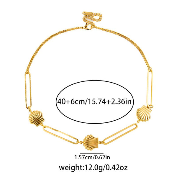 Paperclip Chain 18K Gold Filled Over Stainless Steel Necklace