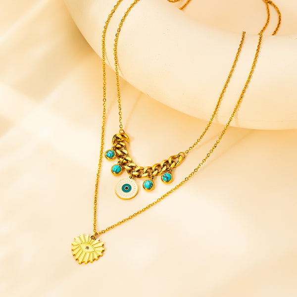 Double Layered 18K Gold Filled Over Stainless Steel Necklace