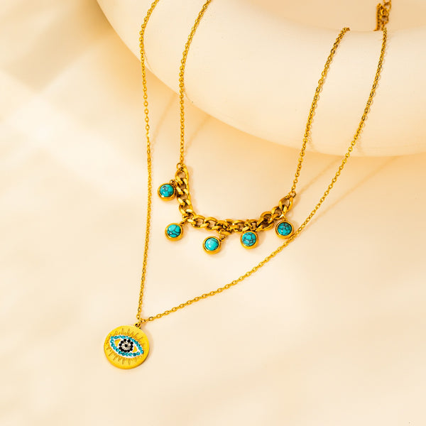 Double Layered 18K Gold Filled Over Stainless Steel Necklace